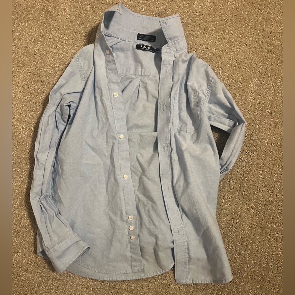 Izod Boys Light Blue Button-Down Shirt Size 12